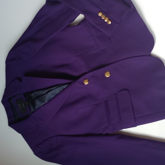 JCREW Royal Purple New Schoolboy Wool Blazer with Brass Buttons 4 Longer Length - Picture 10 of 13